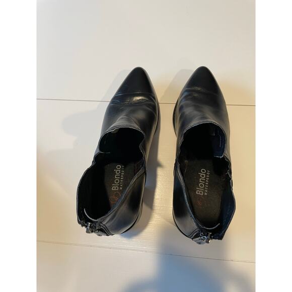 BLONDO Waterproof Leather Ankle Bootie Boots Back Zipper Size 7.5 Pointed Toe - Picture 7 of 15